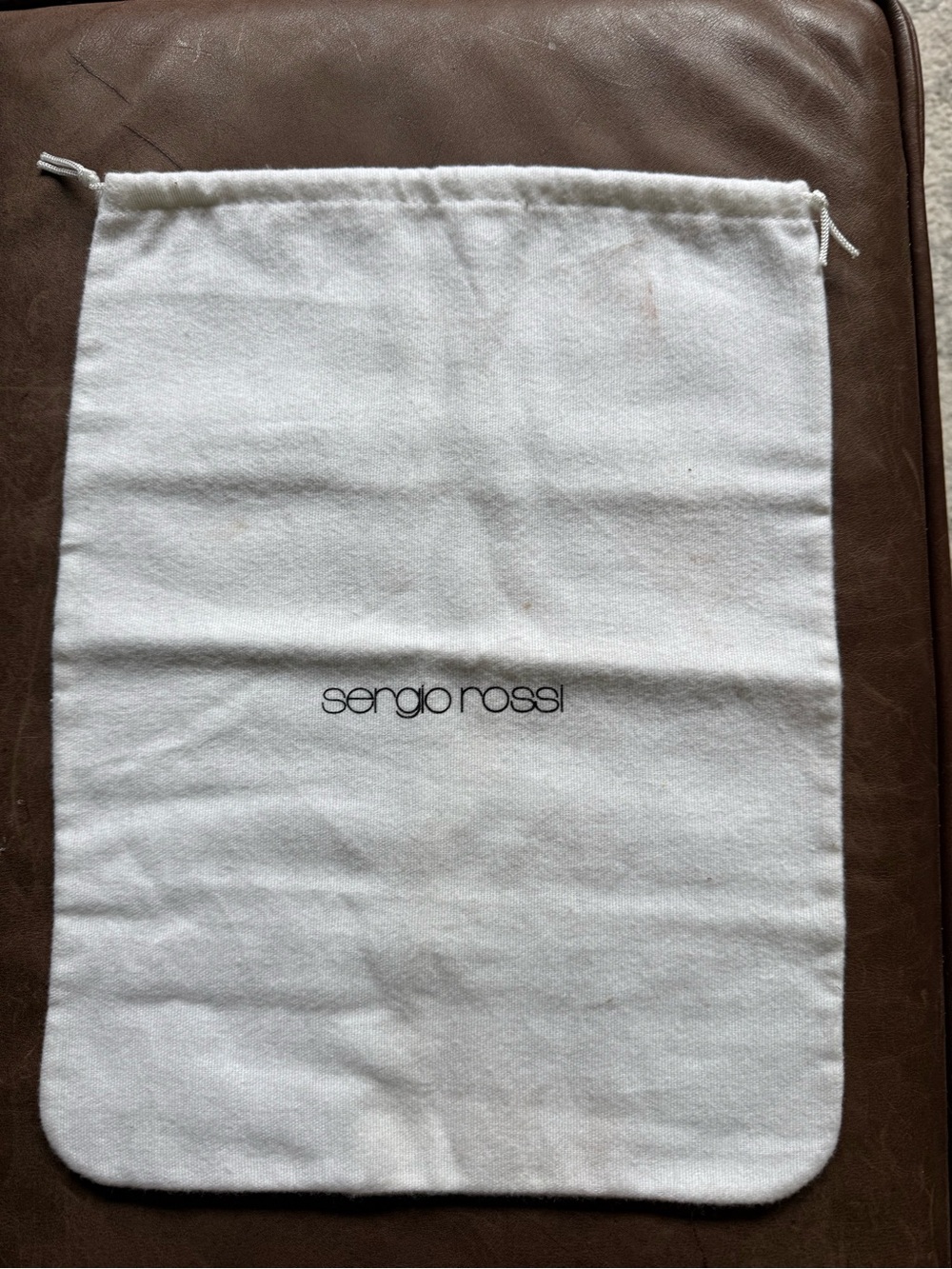 Sergio Rossi White Dust Bag with Drawstring